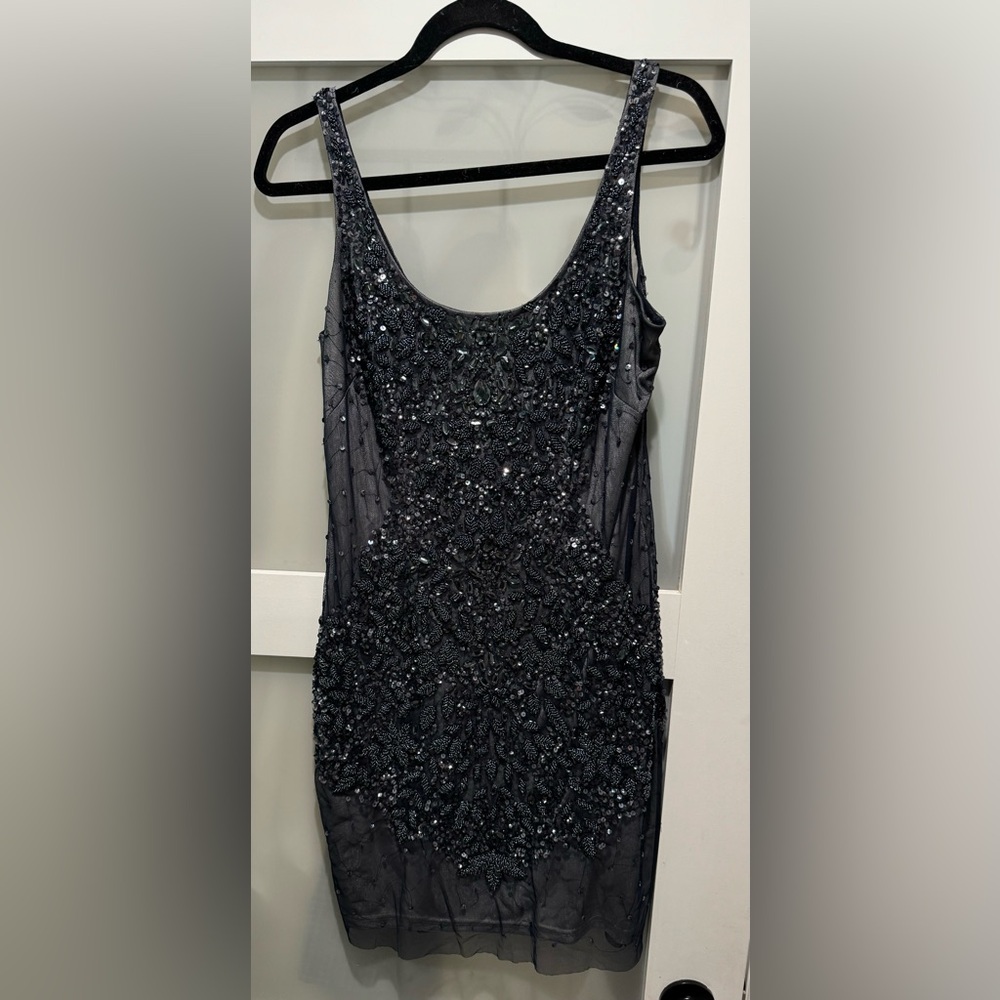 Adrianna Papell night mini dress fully embellished